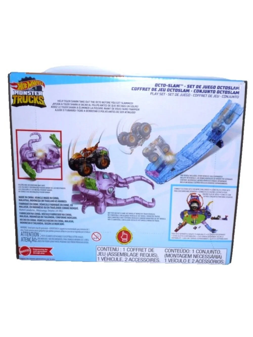 Hot Wheels Monster Trucks Octo-Slam with Tiger Shark 3.5